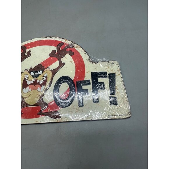 Tasmanian back off metal sign plaque open road brands hobby lobby 12x7.75" red R - Picture 2 of 6